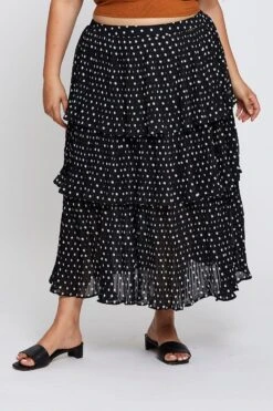 Brown High Waist Frill Tiered Midi Skirt -You And All Fashion Store csm1574 34l geo print 2 1