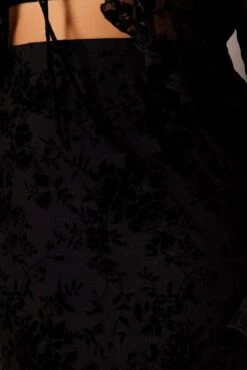 Black Burnout Elastic Waist Skirt -You And All Fashion Store csm17734c 47a black 6