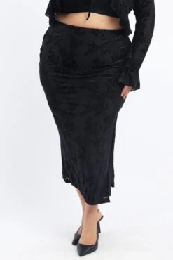 Black Stretch Burnout Bodycon Midi Skirt 8 Black Stretch Burnout Bodycon Midi Skirt -You And All Fashion Store csm17734ex 47a black 3