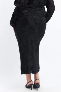 Black Stretch Burnout Bodycon Midi Skirt 10 Black Stretch Burnout Bodycon Midi Skirt -You And All Fashion Store csm17734ex 47a black 5