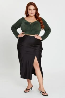 Green Midi Skirt -You And All Fashion Store csm2282 33r black 1