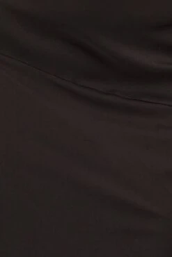 Black Midi Skirt High Waist Split Satin -You And All Fashion Store csm2282a 33rb black 6