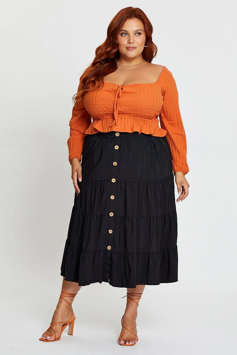 White Midi Skirt Mock Button 3 White Midi Skirt Mock Button - Image 3