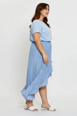 Ditsy Print Wrap Skirt Midi High Waist -You And All Fashion Store csm25384a 35lb ditsyprt 4