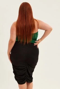 Black Knee Skirt Jersey Ruched Bodycon -You And All Fashion Store csm25927 42a black 5