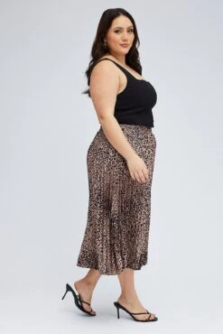 Brown Animal Print Pleated Skirt Leopard 9 Brown Animal Print Pleated Skirt Leopard -You And All Fashion Store csm312112 33ab animal pri 4