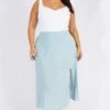 Blue Ditsy Ditsy Split Skirt