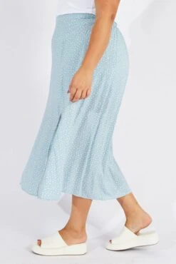 Blue Ditsy Ditsy Split Skirt -You And All Fashion Store csm31663d 34ab ditsy 4