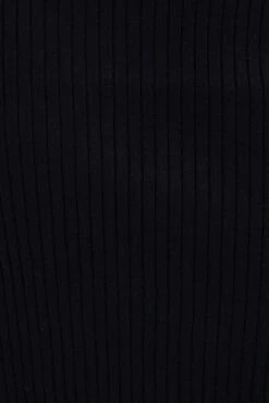 Black Knit Skirt Elastic Waist Midi Flare Rib -You And All Fashion Store csm31742 40ab black 6