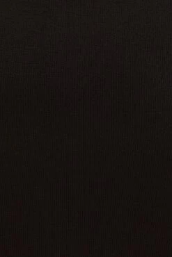 Black Midi Skirt Rib Textured Jersey Elastic Waist -You And All Fashion Store csm31819 42ab black 6