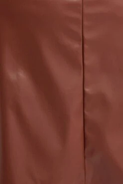 Brown Midi Skirt Faux Leather Flare -You And All Fashion Store csm32162 47ab brown 6