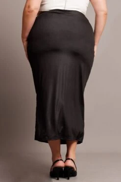 Black Wet Look Midi Skirt -You And All Fashion Store csm32419 84ab black 5