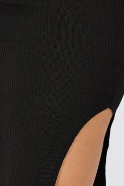 Black Midi Skirt Textured Rib Bodycon -You And All Fashion Store csm6514ax 42a black 6