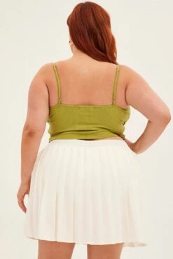 White Tennis Skirt Pleated Elastic Waist -You And All Fashion Store css0026 81a white 5