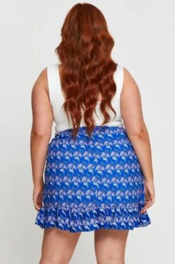 Boho Print Mini Skater Skirt Ruffle Hem -You And All Fashion Store css0118 33b boho prt 4