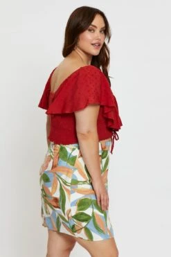 Floral Print Mini A Line Skirt Front Split -You And All Fashion Store css0160c 33b floral prt 4