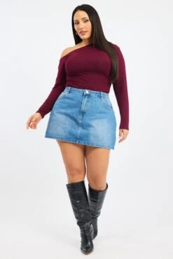 Denim Studded Mini Skirt -You And All Fashion Store css0298f 84a mid wash 3