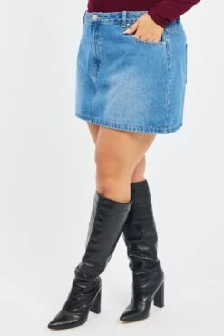 Denim Studded Mini Skirt -You And All Fashion Store css0298f 84a mid wash 4