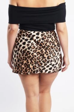 Brown Animal Print Leopard Satin Mini Skirt 10 Brown Animal Print Leopard Satin Mini Skirt -You And All Fashion Store css04611 35a animal pri 5