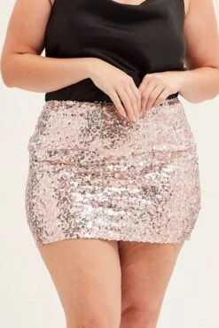Gold Sequin Mini Skirt -You And All Fashion Store css11654 34ab gold 3