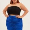 Blue Mini Skirt Ruched