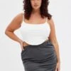 Grey Bodycon Skirt Mini Ruched