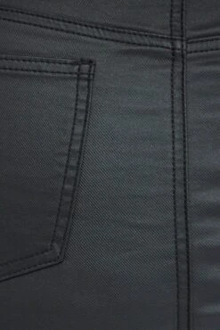 Black Mini Skirt Coated Denim -You And All Fashion Store css1257 33r black 6