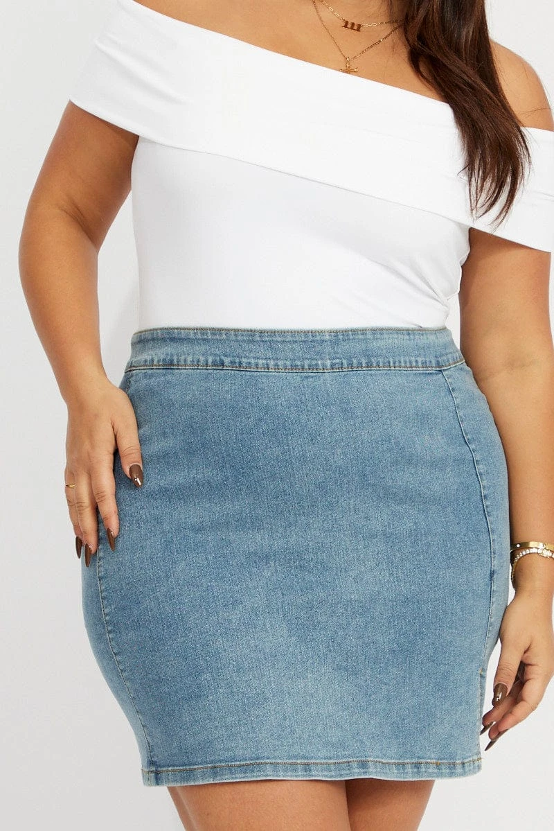 Denim Denim Split Mini Skirt 2 Denim Denim Split Mini Skirt - Image 2