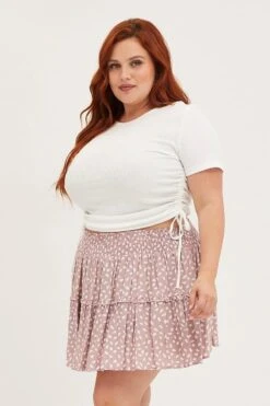 Geo Print Mini Skater Skirt Ruffle Hem -You And All Fashion Store css1357 35lb geo print 4