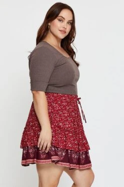 Boho Print Mini Skater Skirt Elastic Waist -You And All Fashion Store css1362a 36lb boho prt 4 1