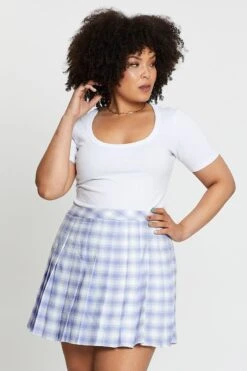 Check High Waist Tennis Skirt -You And All Fashion Store css1499c 36lb check 3