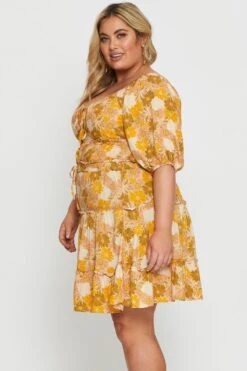 Floral Print Mini Skater Skirt Elastic Waist -You And All Fashion Store css17157e 80b floral prt 3