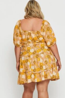 Floral Print Mini Skater Skirt Elastic Waist -You And All Fashion Store css17157e 80b floral prt 4