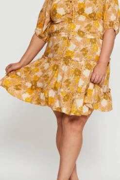 Floral Print Mini Skater Skirt Elastic Waist -You And All Fashion Store css17157e 80b floral prt 5