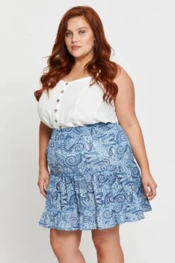 Paisley Pr Mini Wrap Skirt Ruffle Hem -You And All Fashion Store css17775a 81lb paisley pr 3