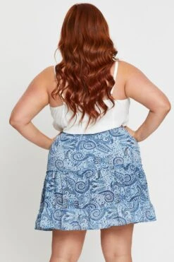 Paisley Pr Mini Wrap Skirt Ruffle Hem -You And All Fashion Store css17775a 81lb paisley pr 4