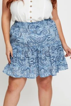 Paisley Pr Mini Wrap Skirt Ruffle Hem -You And All Fashion Store css17775a 81lb paisley pr 5