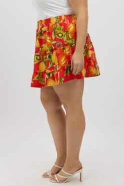 Red Abstract Holiday Fruit Print Mini Skirt -You And All Fashion Store css17775b 10ab abstract 4