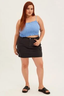 Grey Cargo Skirt Mini Side Pocket Cotton -You And All Fashion Store css2000 20ab charcoal 3