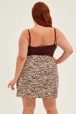Multi Animal Print Mini Skirt Zebra Print A Line Cotton -You And All Fashion Store css2283a 34ab animal pri 5