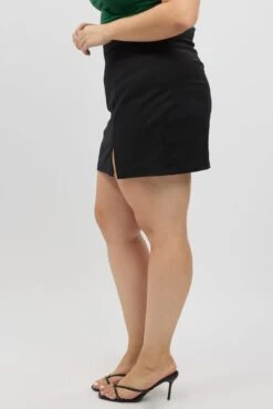 Black Mini Skirt Stitch Seam Detail -You And All Fashion Store css2471a 47a black 4