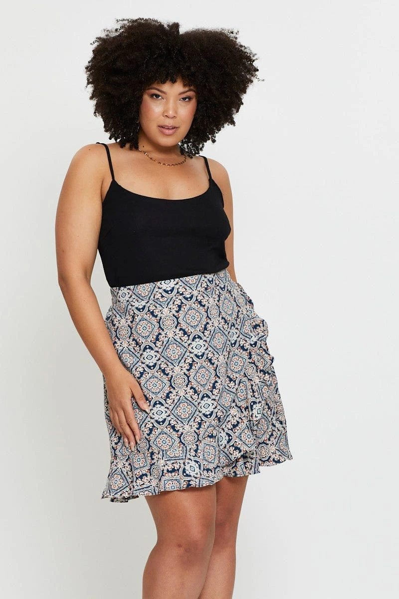 Paisley Pr Mini Skirt Ruffle Hem 1 Paisley Pr Mini Skirt Ruffle Hem