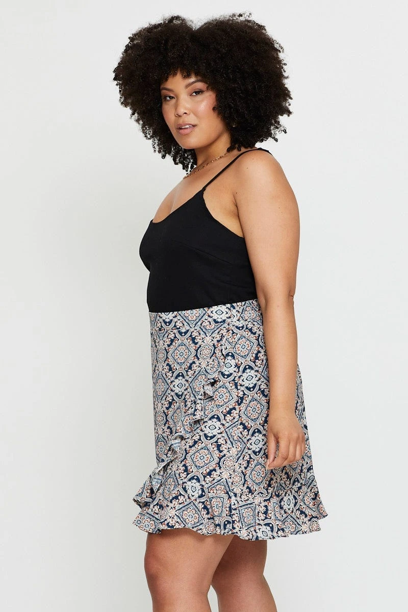 Paisley Pr Mini Skirt Ruffle Hem 4 Paisley Pr Mini Skirt Ruffle Hem - Image 4