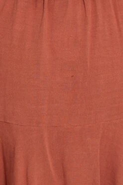 Brown High Waist Linen Blend Belted Skirt -You And All Fashion Store css25525 34l chocolate 6 1