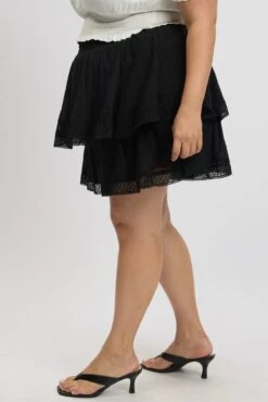 Black Mini Skirt Tiered -You And All Fashion Store css2573 81rb black 4