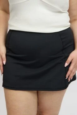 Black Front Split Tennis Skort Skirt -You And All Fashion Store css2607 84a black 6