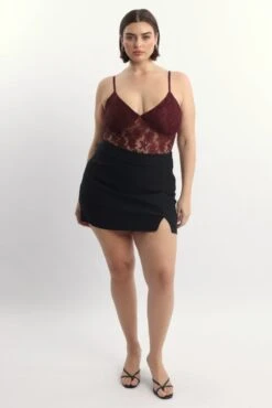 Black Mini Skirt With Shorts Underneath