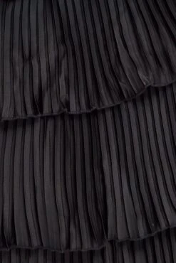 Black Mini Skirt Pleated Satin Layer -You And All Fashion Store css31696 38a black 6