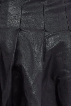 Black Tennis Skirt Mini Pleated Faux Leather -You And All Fashion Store css31734l 33ab black 6