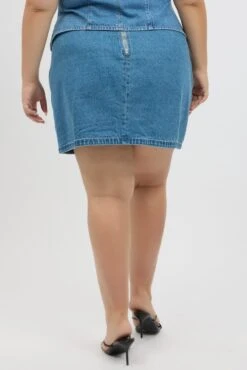 Denim A Line Topstitch Mini Skirt 10 Denim A Line Topstitch Mini Skirt -You And All Fashion Store css31799x 84a mid wash 5